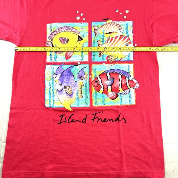 VTG Bobbie Brooks "Island Friends" Tropical Fish Grandma Core Tshirt Size M - Picture 6 of 14